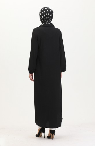 Abaya A Fermeture Et Col 1021-05 Noir 1021-05