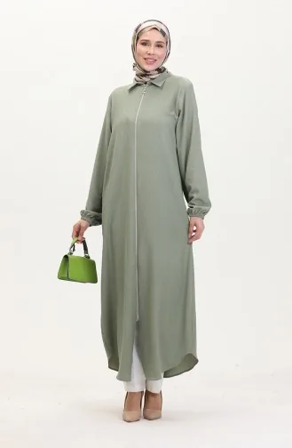 Abaya A Fermeture Et Col 1021-07 Vert 1021-07