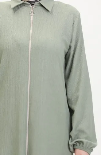 Abaya A Fermeture Et Col 1021-07 Vert 1021-07