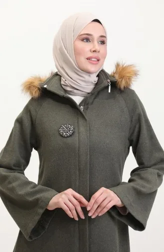 Mantel Mit Broschennähten 611570-06 Khaki 611570-06