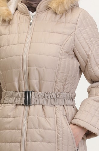 Hooded Quilted Coat 0813-05 Beige 0813-05