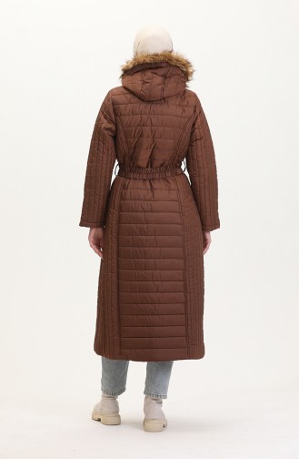 Hooded Quilted Coat 0813-06 Tan 0813-06