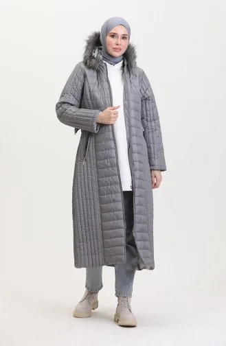 Hooded Quilted Coat 0813-07 Gray 0813-07