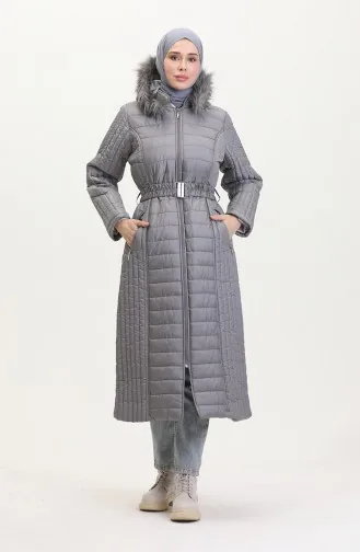 Hooded Quilted Coat 0813-07 Gray 0813-07