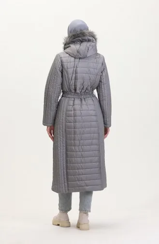 Hooded Quilted Coat 0813-07 Gray 0813-07
