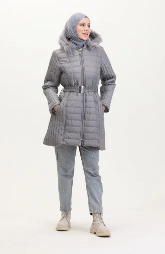 Manteau Matelassé A Ceinture 0811-06 Gris 0811-06
