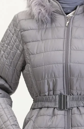 Manteau Matelassé A Ceinture 0811-06 Gris 0811-06