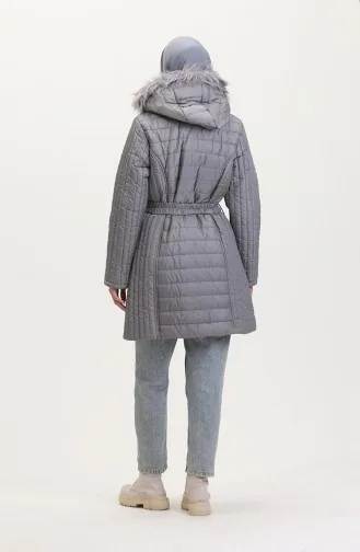 Manteau Matelassé A Ceinture 0811-06 Gris 0811-06