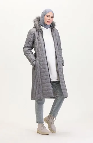 Manteau Matelassé Fourrure 0812-05 Gris 0812-05