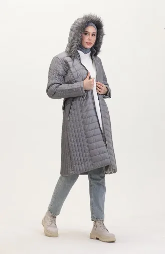 Manteau Matelassé Fourrure 0812-05 Gris 0812-05