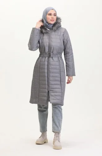 Manteau Matelassé Fourrure 0812-05 Gris 0812-05