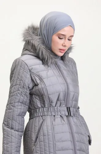 Manteau Matelassé Fourrure 0812-05 Gris 0812-05
