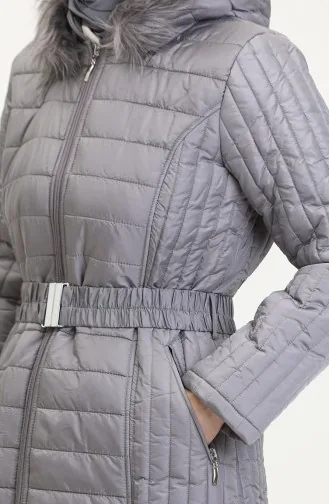 Manteau Matelassé Fourrure 0812-05 Gris 0812-05