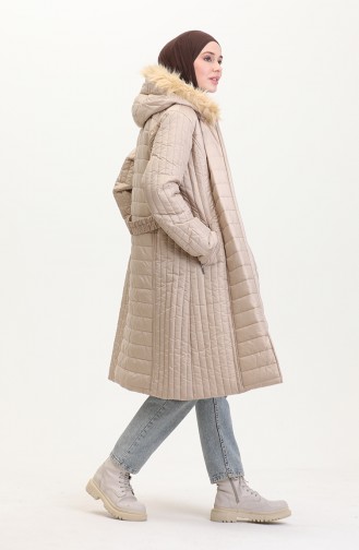 Gewatteerde Bontjas 0812-06 Beige 0812-06