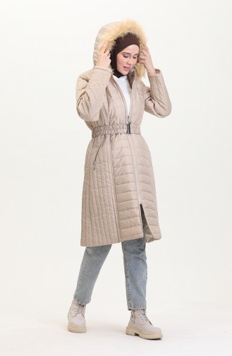 Gewatteerde Bontjas 0812-06 Beige 0812-06