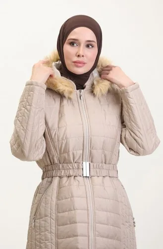 Manteau Matelassé Fourrure 0812-06 Beige 0812-06