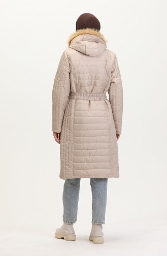 Gewatteerde Bontjas 0812-06 Beige 0812-06