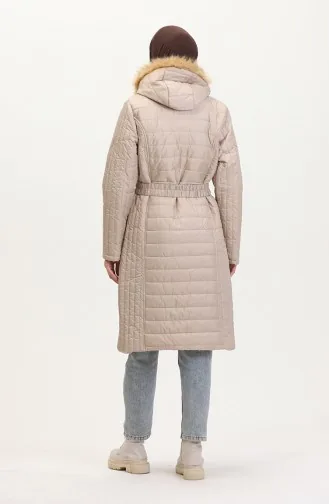 Manteau Matelassé Fourrure 0812-06 Beige 0812-06