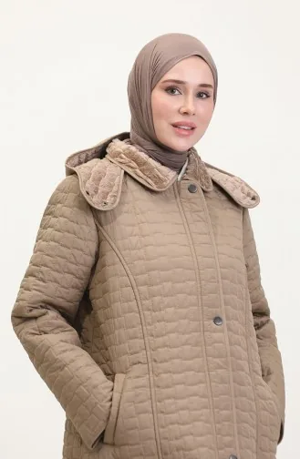 Manteau Matelassé à Capuche Grande Taille 6134-03 Vison 6134-03