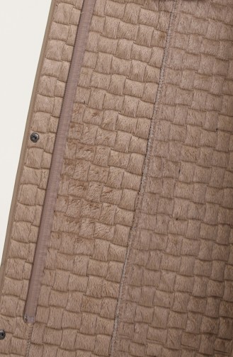 Grote Maat Gewatteerde Jas Met Capuchon 6134-03 Mink 6134-03