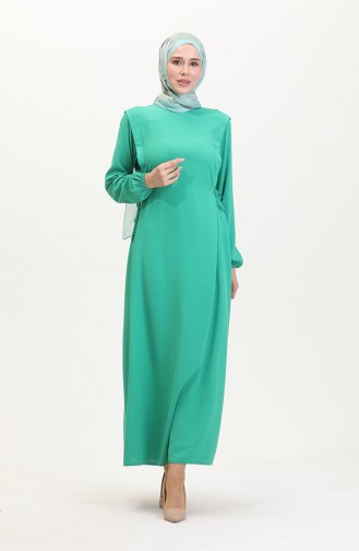 Seitlich Gebundenes Kleid 2001-12 Grün 2001-12