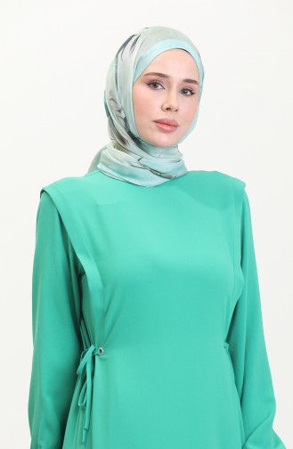 Seitlich Gebundenes Kleid 2001-12 Grün 2001-12
