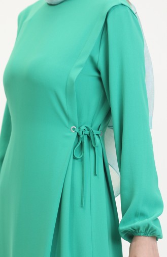 Seitlich Gebundenes Kleid 2001-12 Grün 2001-12
