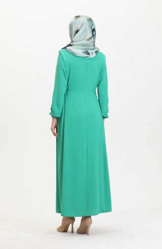 Seitlich Gebundenes Kleid 2001-12 Grün 2001-12