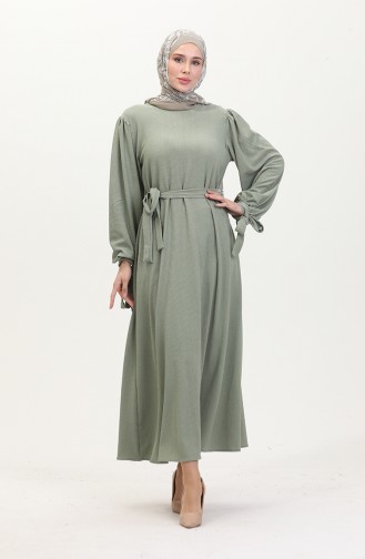 Jurk Met Geplooide Mouwen 1053-06 Groen 1053-06