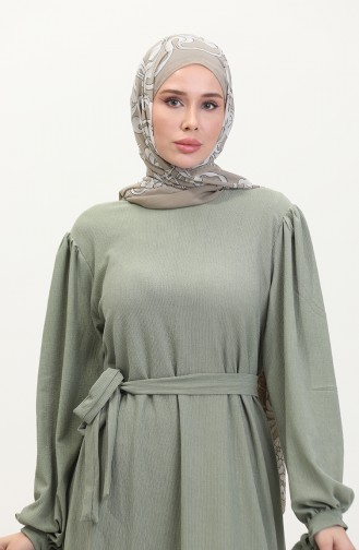 Jurk Met Geplooide Mouwen 1053-06 Groen 1053-06