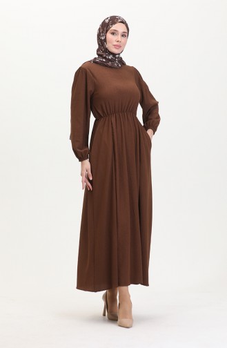 Cepli Elbise 1099-05 Kahverengi