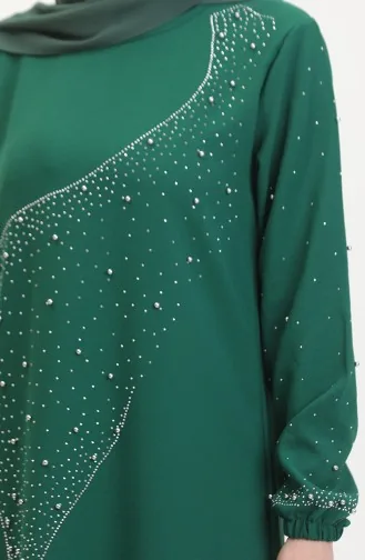 Robe De Soirée Imprimée Pierre 0407-05 Vert Emeraude 0407-05