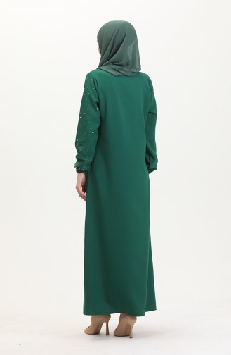 Abendkleid Mit Steindruck 0407-05 Smaragdgrün 0407-05