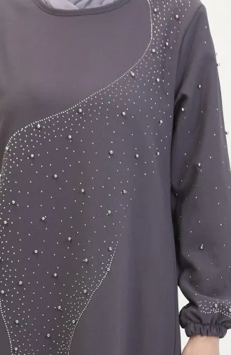 Avondjurk Met Steenprint 0407-06 Grijs 0407-06