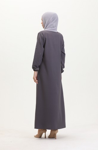 Abendkleid Mit Steinmuster 0407-06 Grau 0407-06