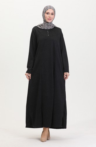 Plus Size Button Detail Dress 0532-01 Black 0532-01