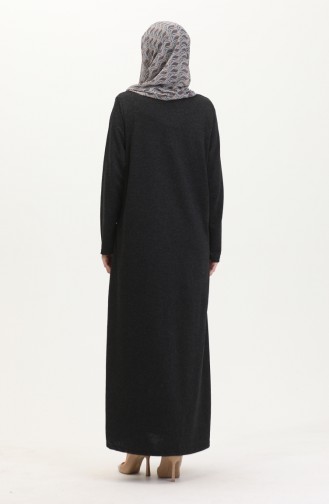 Plus Size Button Detail Dress 0532-01 Black 0532-01