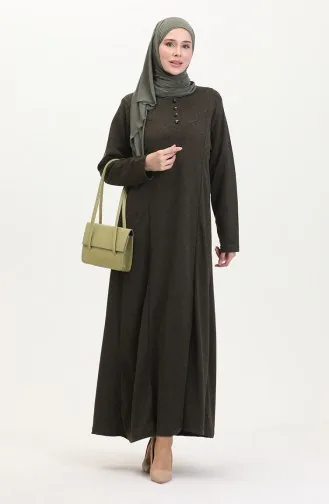 Plus Size Button Detail Dress 0532-02 Khaki 0532-02
