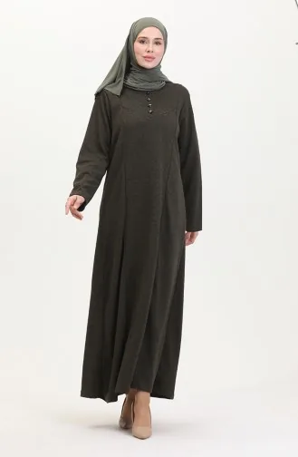 Plus Size Button Detail Dress 0532-02 Khaki 0532-02