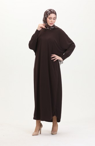 Freizeitkleid Mit Fledermausärmeln 2000–24 Bitterbraun 2000-24