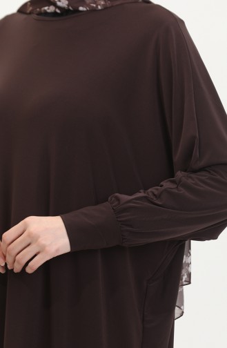 Freizeitkleid Mit Fledermausärmeln 2000–24 Bitterbraun 2000-24