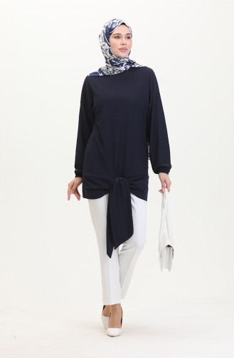 Kuşaklı Tunik 1020-02 Lacivert