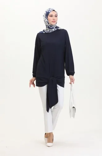 Tunique A Ceinture 1020-02 Bleu Marine 1020-02