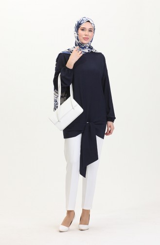Kuşaklı Tunik 1020-02 Lacivert
