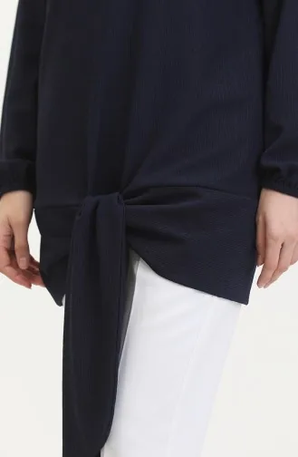 Tunique A Ceinture 1020-02 Bleu Marine 1020-02
