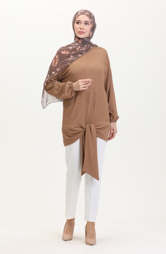 Kuşaklı Tunik 1020-04 Vizon