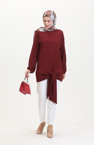 Belted Tunic 1020-05 Claret Red 1020-05