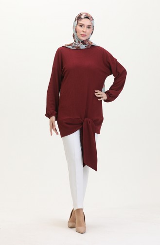 Belted Tunic 1020-05 Claret Red 1020-05