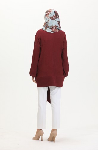 Belted Tunic 1020-05 Claret Red 1020-05