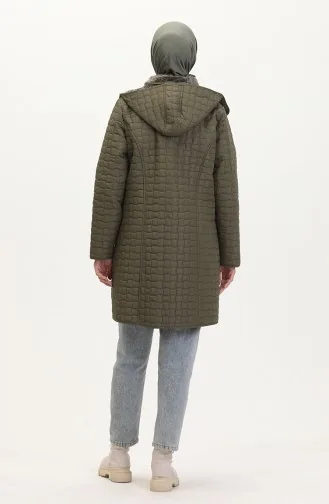 Manteau Matelassé à Capuche Grande Taille 6132-02 Khaki 6132-02